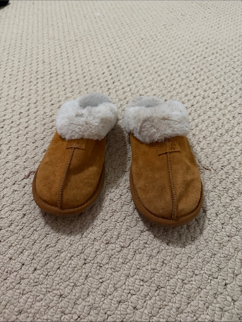Women's Faux-Shearling Slip-On Slippers - Chestnut